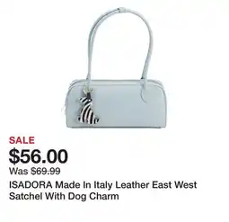 Marshalls ISADORA Made In Italy Leather East West Satchel With Dog Charm offer