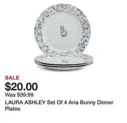 Marshalls LAURA ASHLEY Set Of 4 Aria Bunny Dinner Plates offer