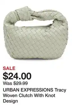 Marshalls URBAN EXPRESSIONS Tracy Woven Clutch With Knot Design offer