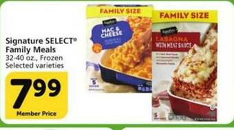 Vons Signature Select Family Meals offer