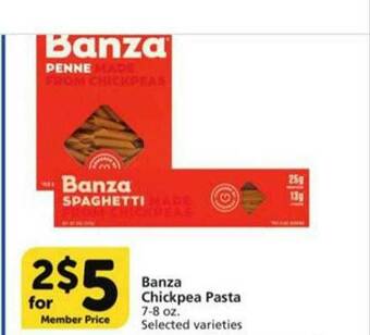 Vons Banza Chickpea Pasta offer