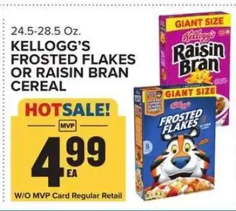 Food Lion Kellogg’s Frosted Flakes or Raisin Bran Cereal offer