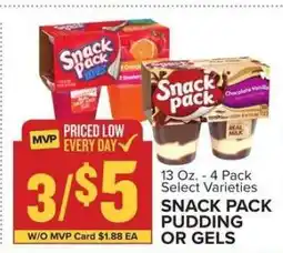 Food Lion Snack Pack Pudding or Gels offer