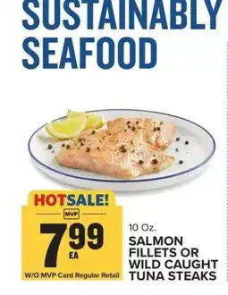 Food Lion Salmon Fillets or Wild Caught Tuna Steaks offer