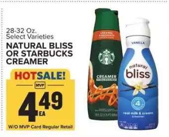 Food Lion Natural Bliss or Starbucks creamer offer
