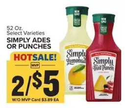 Food Lion Simply Ades or Punches offer