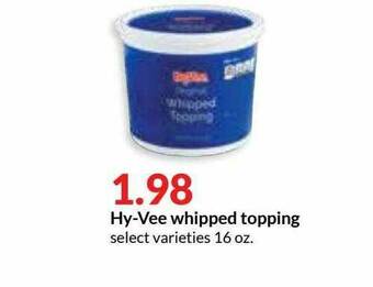 Hy-Vee Hy-Vee Whipped Topping offer