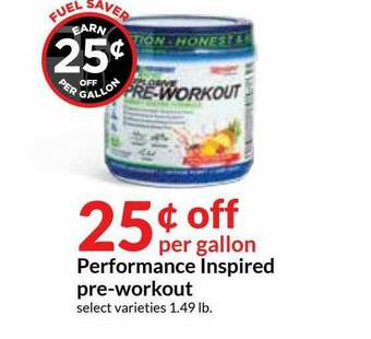 Hy-Vee Performance Inspired Pre-workout offer