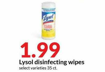 Hy-Vee Lysol Disinfecting Wipes offer