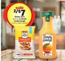 Meijer Simply Juice or Nestlé Cookie Dough offer