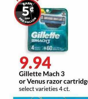 Hy-Vee Gillette Mach 3 Or Venus Razor Cartridge offer