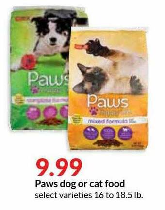 Hy-Vee Paws Dog Or Cat Food offer
