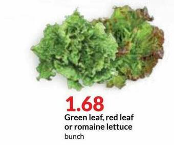 Hy-Vee Green Leaf, Red Leaf Or Romaine Lettuce offer