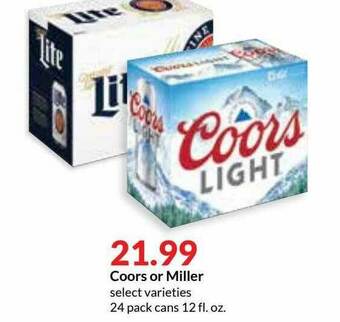 Hy-Vee Coors Or Miller offer