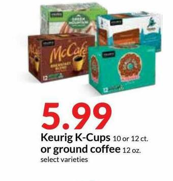 Hy-Vee Keurig K-Cups Or Ground Coffee offer