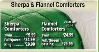Ocean State Job Lot Sherpa & Flannel Comforters offer