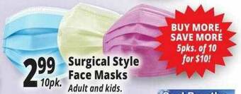 Ocean State Job Lot Surgical Style Face Masks offer
