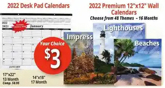 Ocean State Job Lot 2022 Desk Pad Calendars, 2022 Premium 12 offer