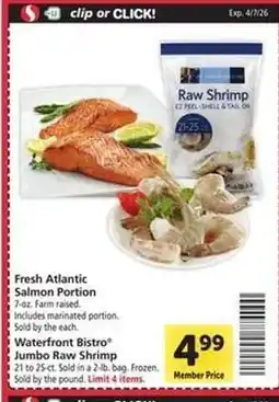 Safeway waterfront BISTRO Jumbo Raw Shrimp offer
