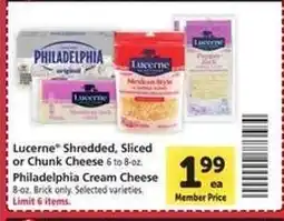 Safeway Lucerne & Philadelphia Cheese offer