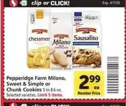 Safeway Pepperidge Farm Cookies offer