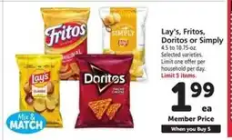 Safeway Lay's, Fritos, Doritos or Simply offer