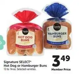Safeway Signature SELECT Hot Dog or Hamburger Buns offer