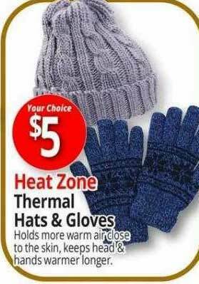 Ocean State Job Lot Heat Zone Thermal Hats & Gloves offer