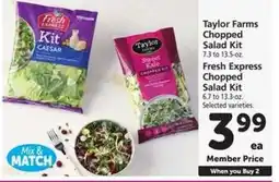Safeway Taylor Farms Chopped Salad Kit / Fresh Express Chopped Salad Kit offer