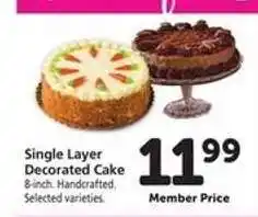 Safeway Single Layer Decorated Cake offer