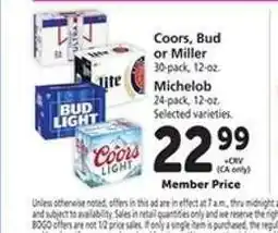Safeway Coors, Bud or Miller offer