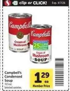 Safeway Campbell's Condensed Soup offer