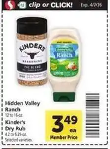 Safeway Hidden Valley Ranch / Kinder's Dry Rub offer