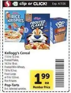 Safeway Kellogg's Cereal offer