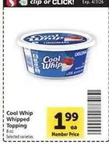 Safeway Cool Whip Whipped Topping offer