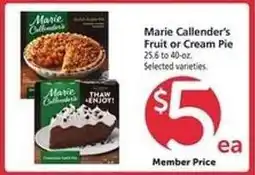 Safeway Marie Callender's Fruit or Cream Pie offer