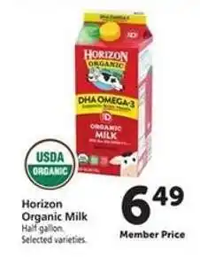 Safeway Horizon Organic Milk offer