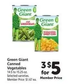 Safeway Green Giant Canned Vegetables offer