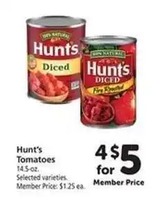 Safeway Hunt's Tomatoes offer
