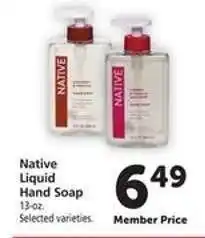 Safeway Native Liquid Hand Soap offer