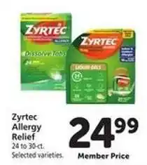 Safeway Zyrtec Allergy Relief offer