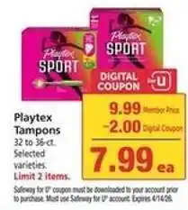 Safeway Playtex Tampons offer