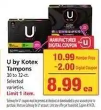 Safeway U by Kotex Tampons offer