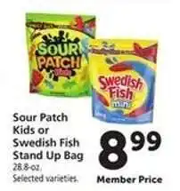 Safeway Sour Patch Kids or Swedish Fish Stand Up Bag offer