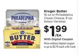 Kroger Kroger Butter or Philadelphia Cream Cheese offer
