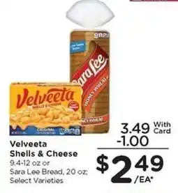Kroger Velveeta Shells & Cheese or Sara Lee Bread offer
