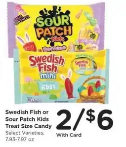 Kroger Swedish Fish or Sour Patch Kids Treat Size Candy offer