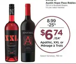Kroger Apothic, XXL or Ménage à Trois offer