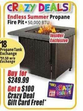 Ocean State Job Lot Endless Summer Propane Fire Pit offer