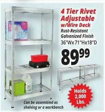 Ocean State Job Lot 4 Tier Rivet Adjustable offer